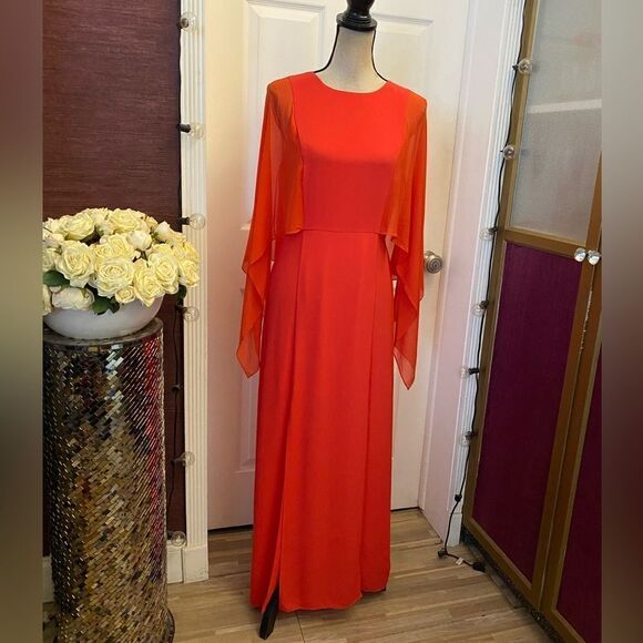 BCBG Maxazria coral color maxi dress, size 8 - Picture 2 of 10